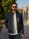 Harrington Racer Jacket Dark Navy with Cream