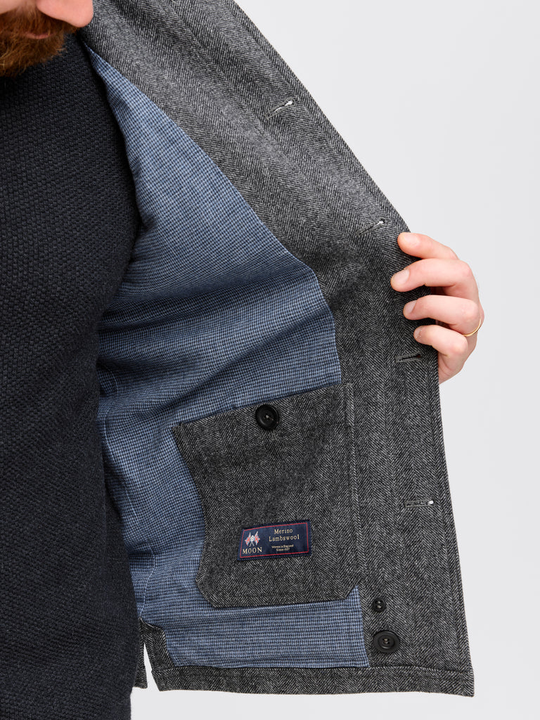 Merino Woodland Workers Jacket 2026 Grey Herringbone