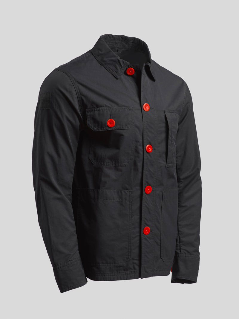 Original Lightweight Worker's Jacket Black with Red
