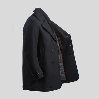 Pure Wool Quilted Peacoat 2025