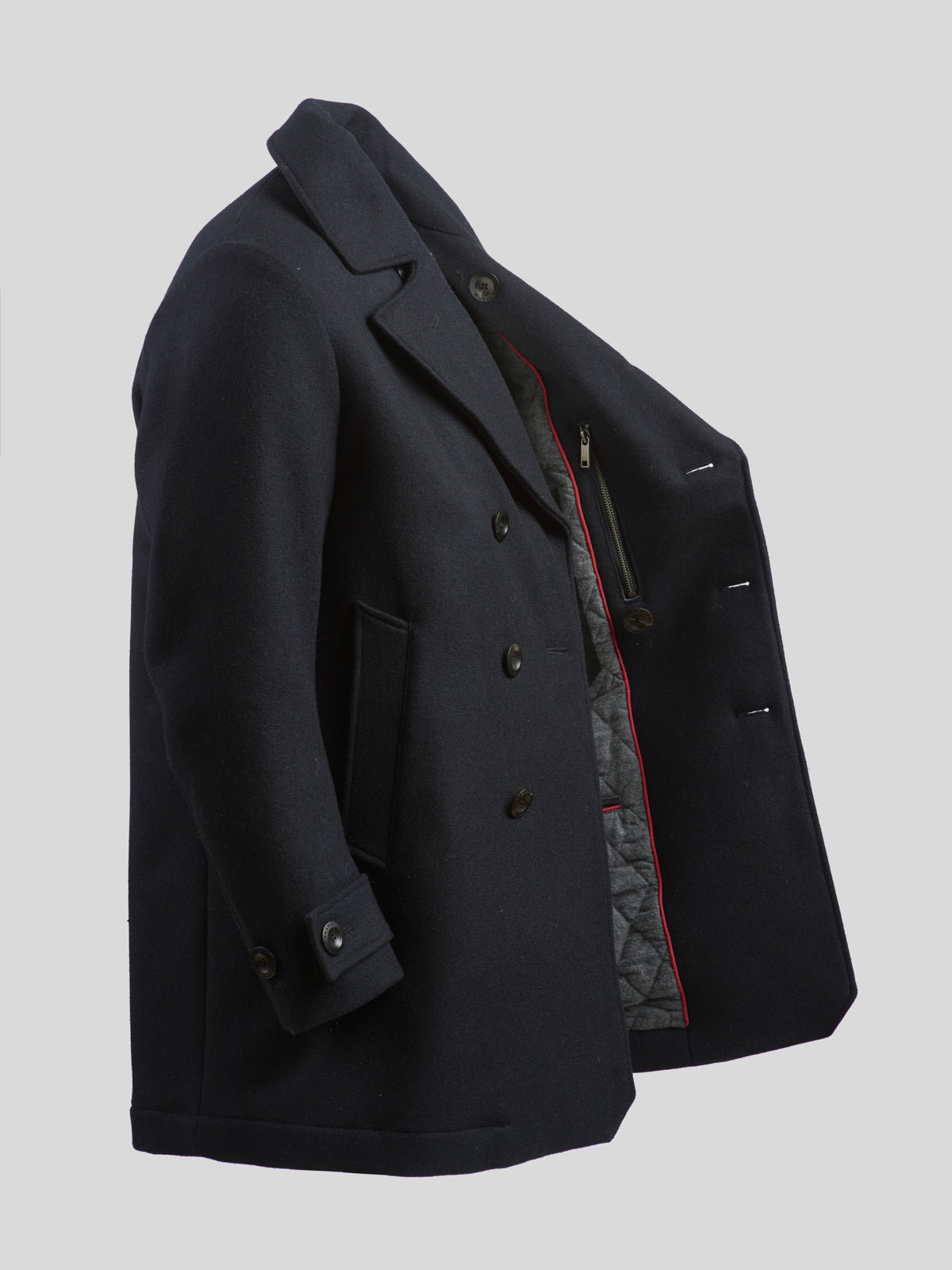 ジャケット・アウター Sillage / IRIDESCENT QUILTED PEACOAT PURE_WOOL_QUILTED_PEACOAT_BLAC