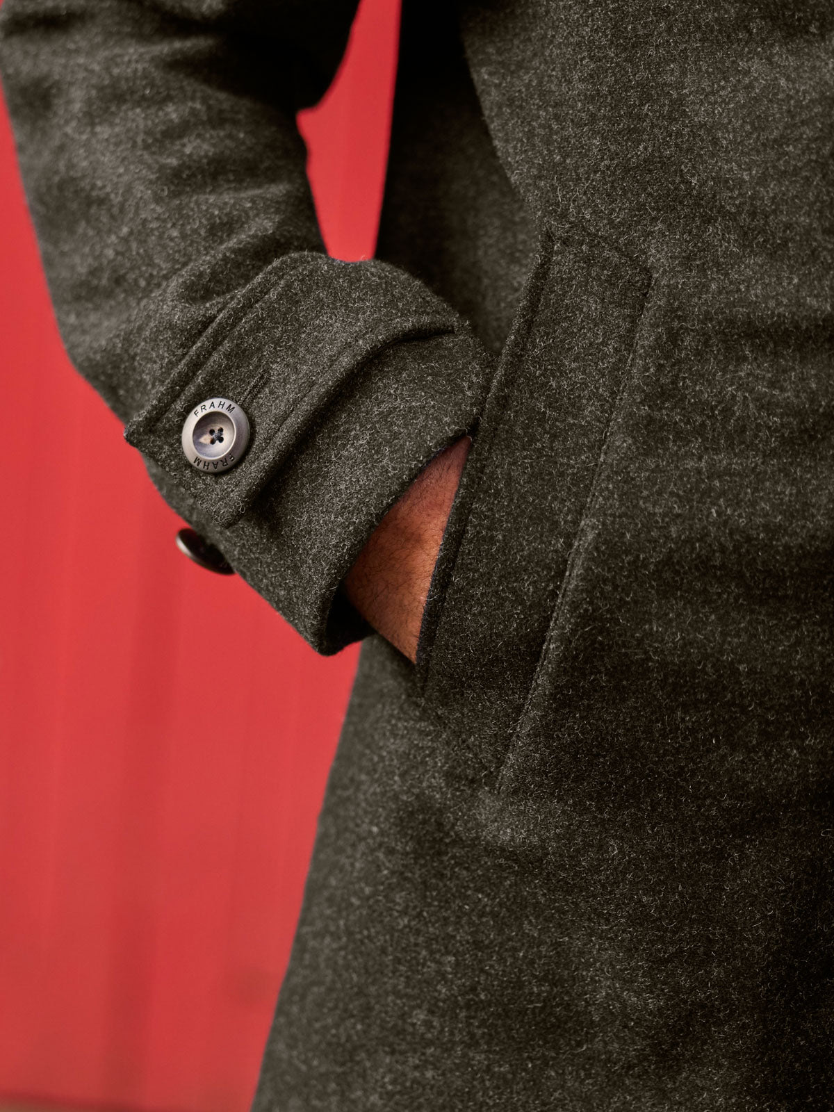 Pure Wool Quilted Peacoat Dark Green – FRAHM Jacket