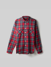 Flannel Work Shirt 2027 Red Navy FRAHM Tartan