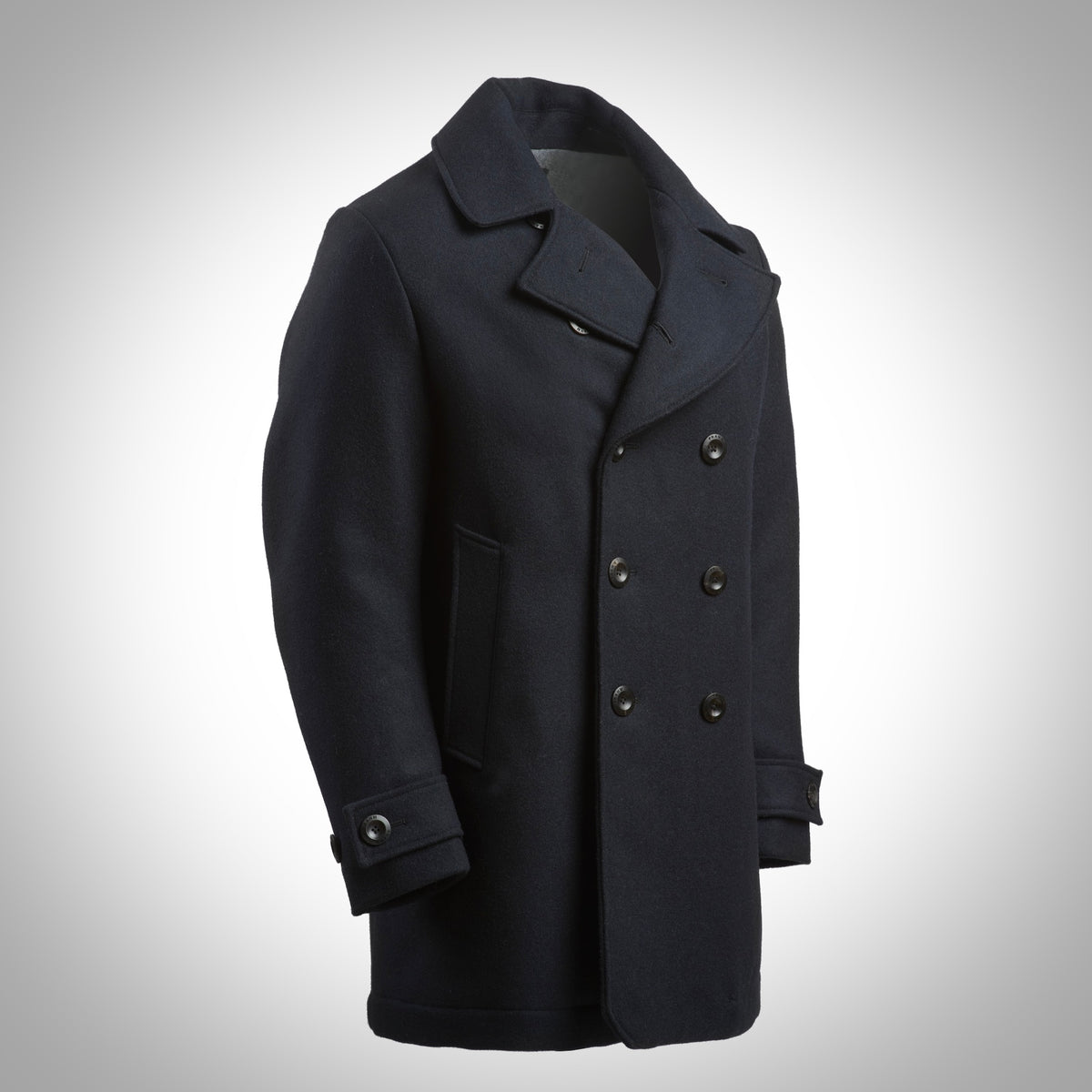 Pure Wool Quilted Peacoat