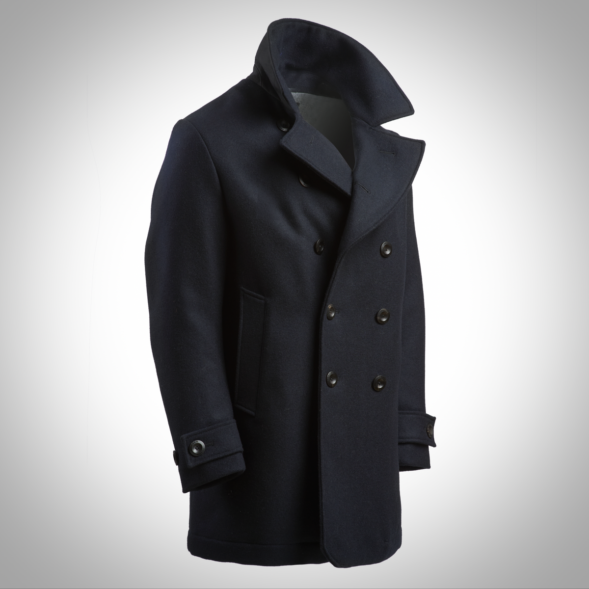 Pure Wool Quilted Peacoat