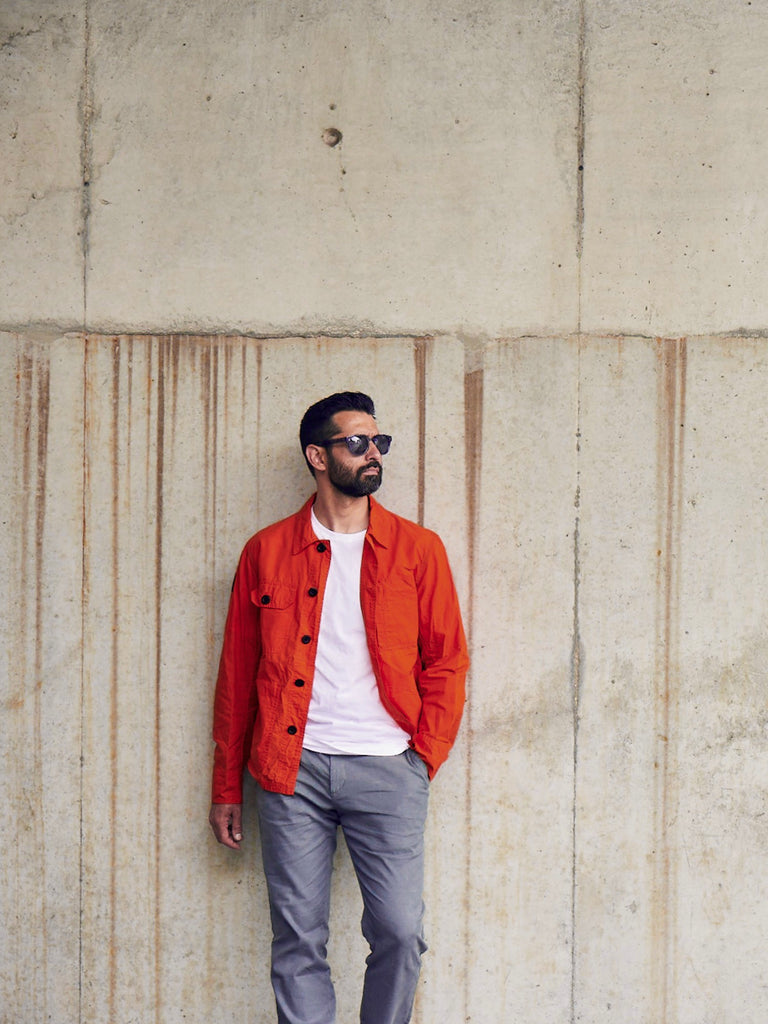 Waxed Lightweight Workers Jacket Blaze Orange