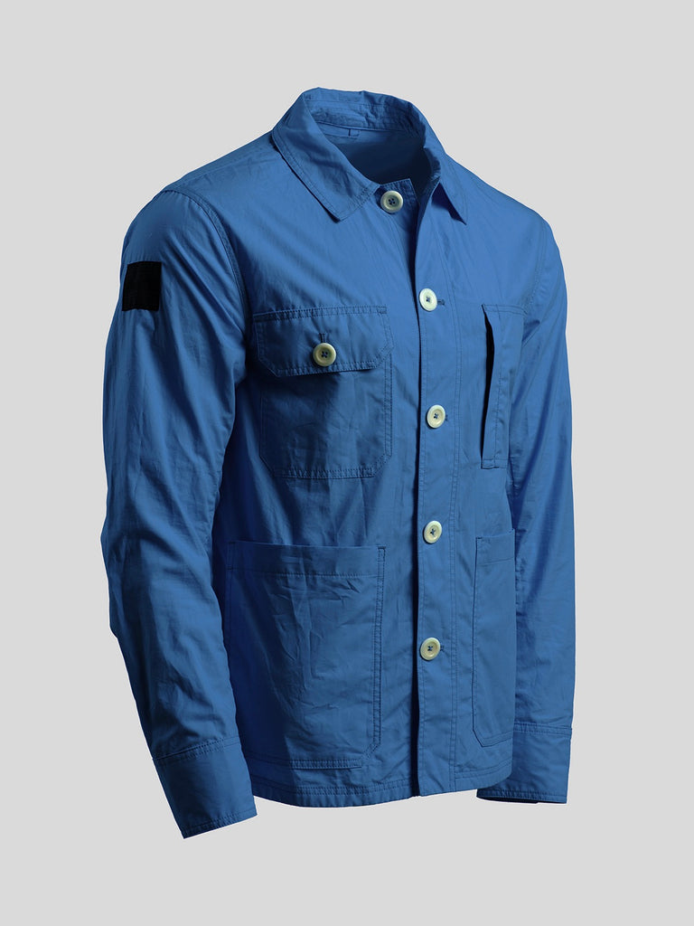 Waxed Lightweight Workers Jacket Cornflour Blue