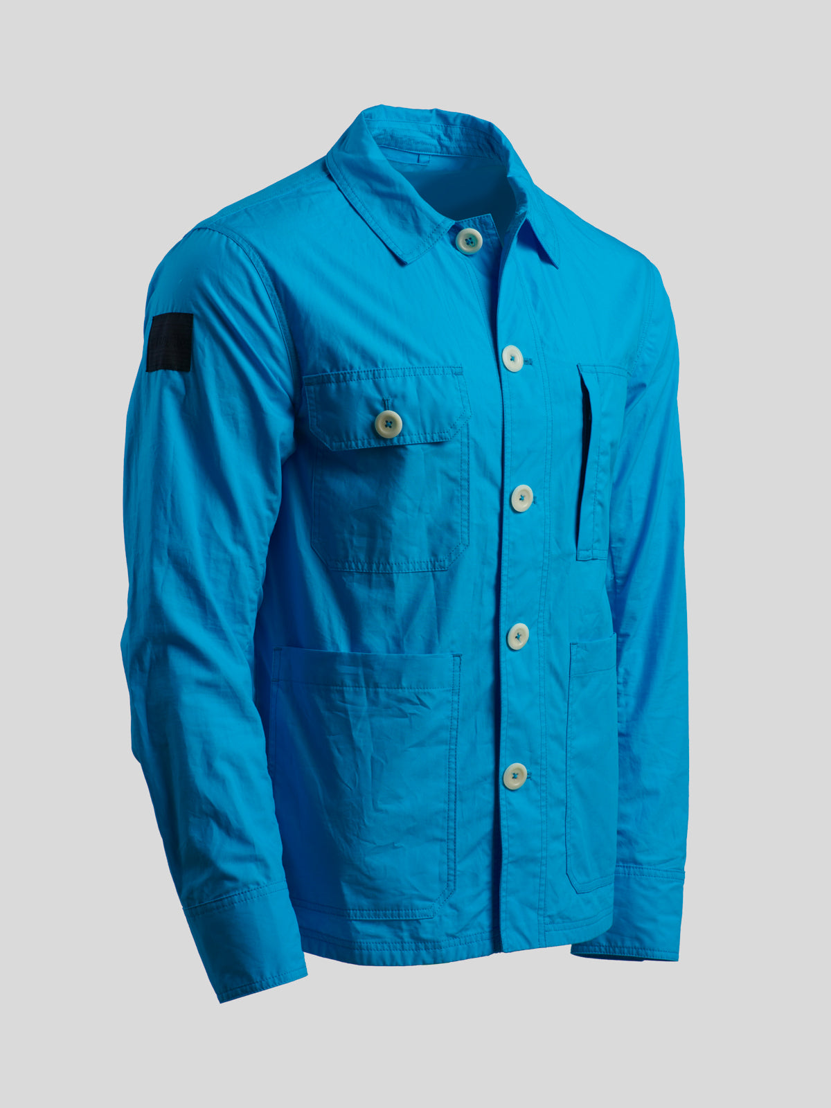 Waxed Lightweight Worker's Jacket Electric Cyan - S