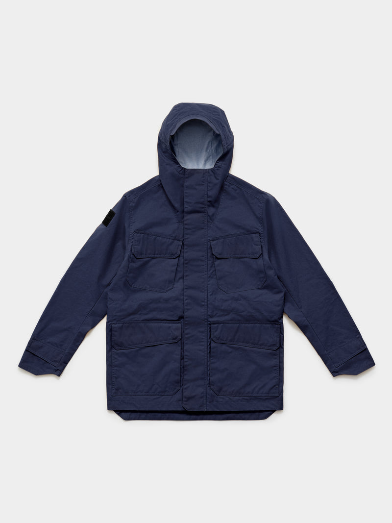 Waxed Hooded Field Coat 2026 Dark Blue