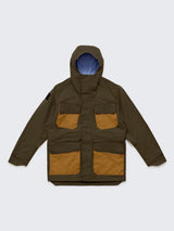 Waxed Hooded Field Coat 2026 Military Green with Tan