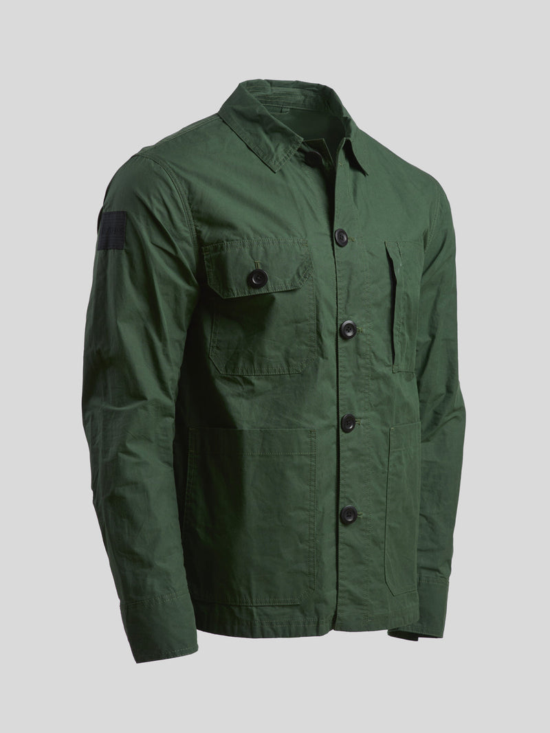 Waxed Lightweight Worker's Jacket Forest Green