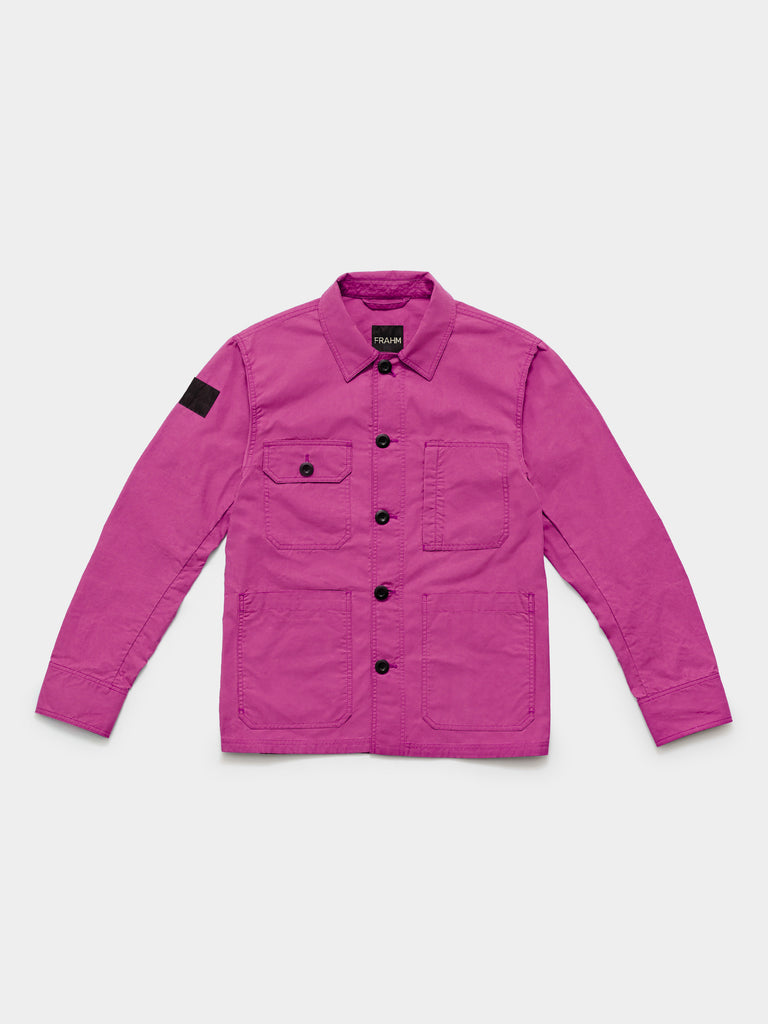 FRAHM Waxed Lightweight Workers Jacket 2026 Fuchsia Pink front view