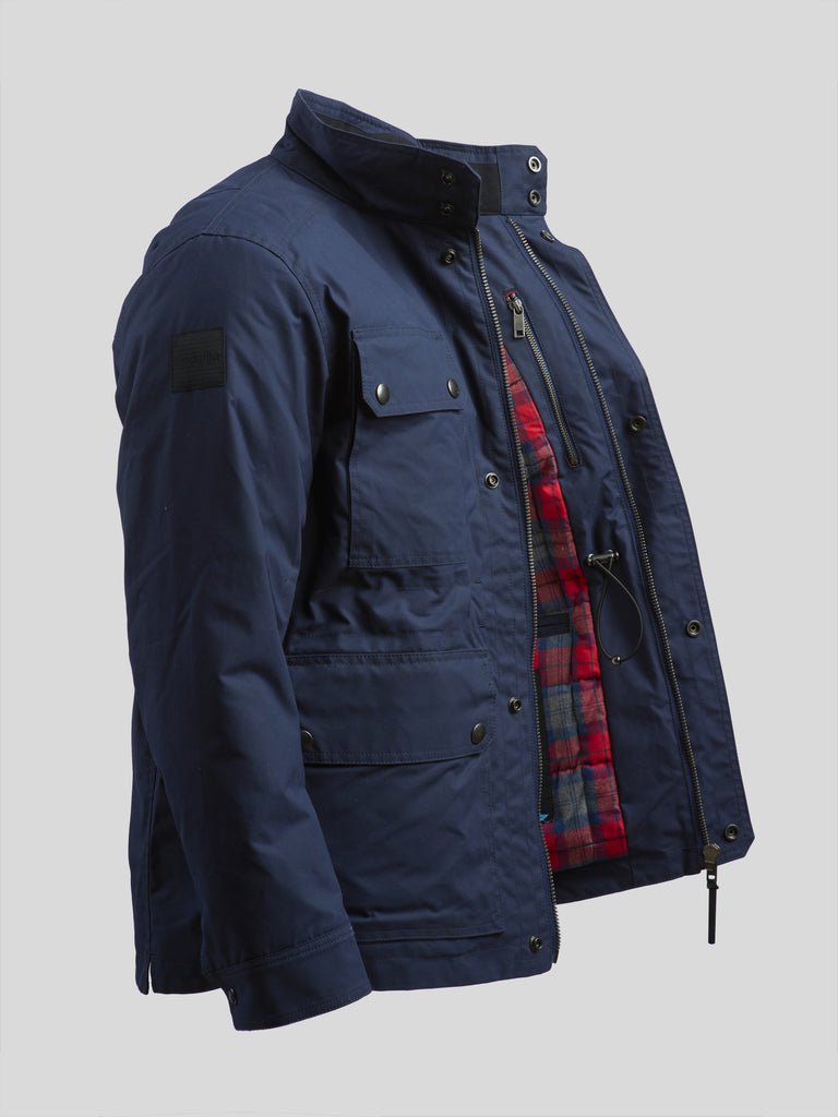 Waxed Quilted Field Jacket Dark Blue