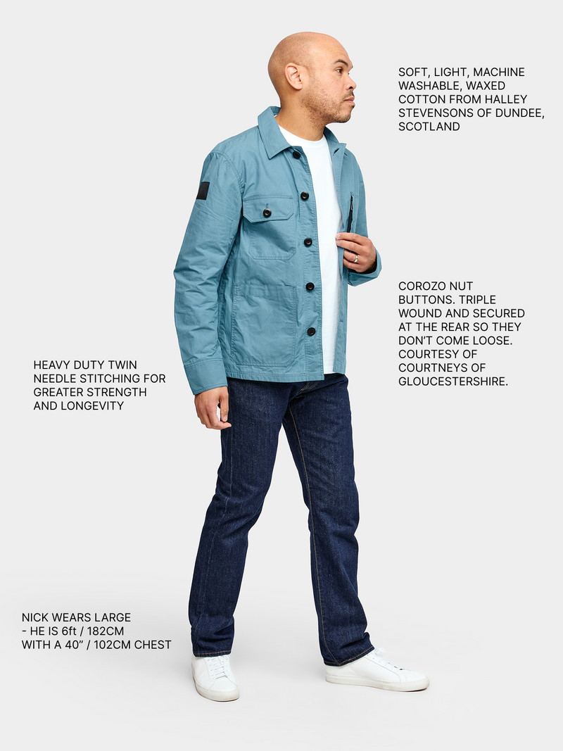 Waxed Lightweight Workers Jacket 2027 Turquoise