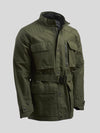 Waxed Belted Motorcycle Jacket Military Green