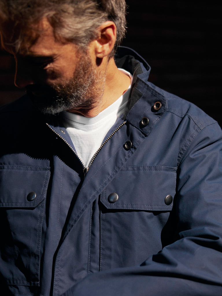 Waxed Classic Field Jacket Dark Blue
