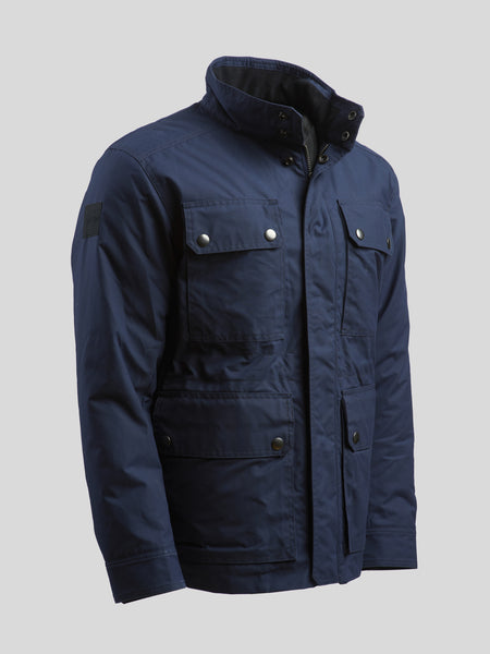 Waxed Quilted Field Jacket 2025 Dark Blue – FRAHM Jacket