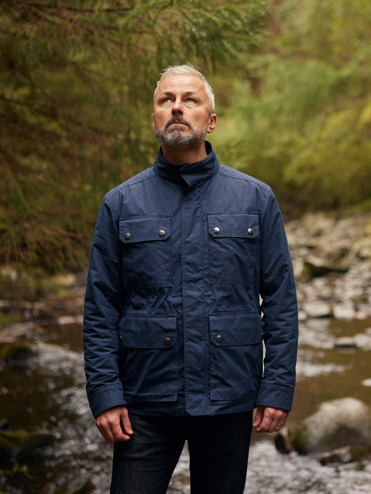 Waxed Quilted Field Jacket 2025 Dark Blue – FRAHM Jacket
