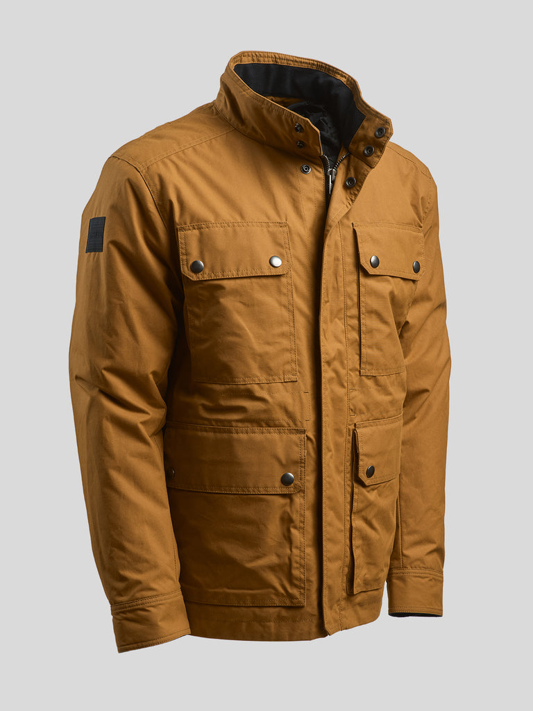 Waxed Quilted Field Jacket Honey Tan