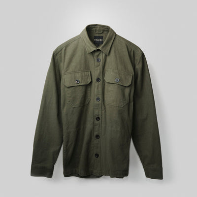 FRAHM Jacket In Stock S / Olive Green Heavy Flannel Overshirt