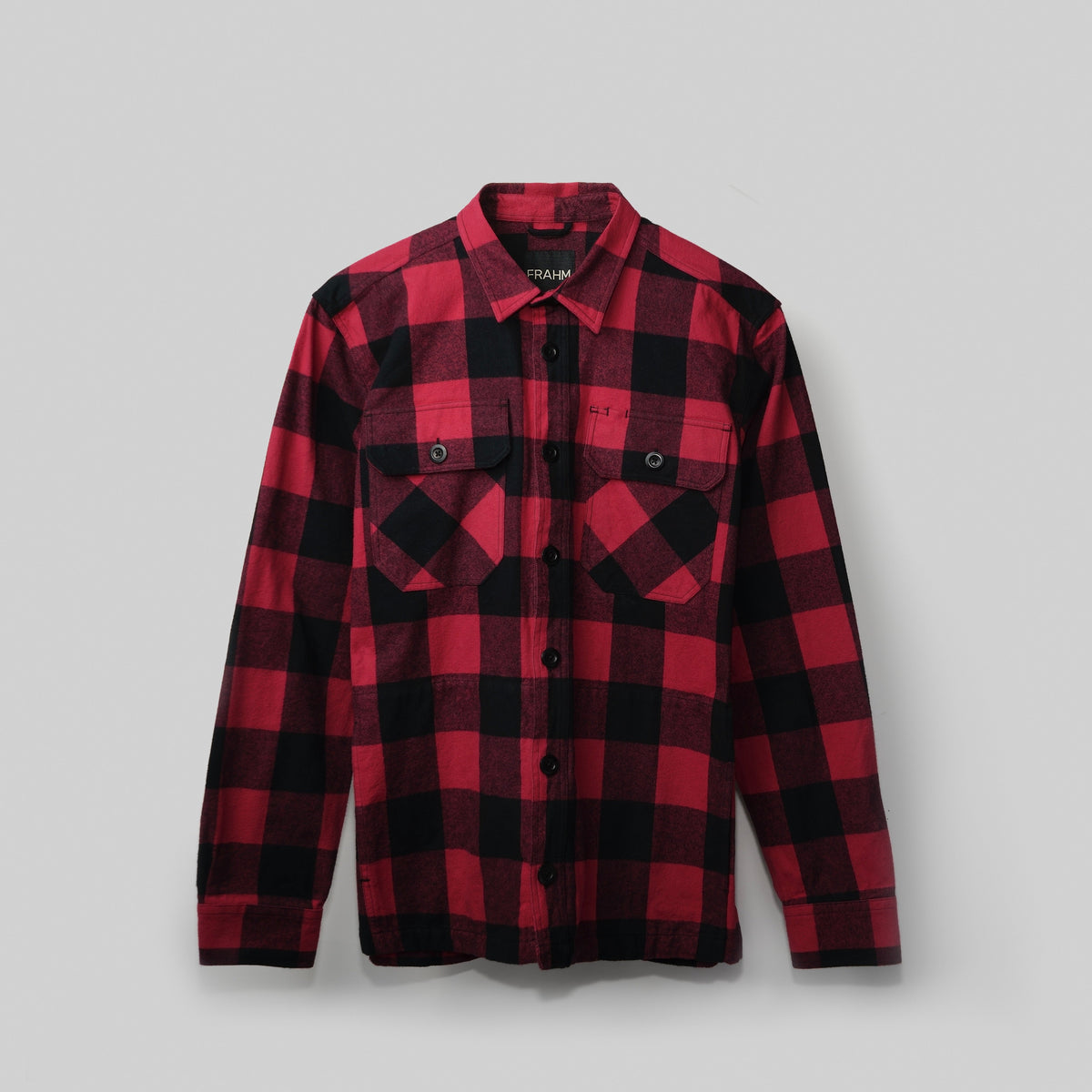 FRAHM Jacket In Stock S / Raspberry Red and Black Heavy Tartan Overshirt