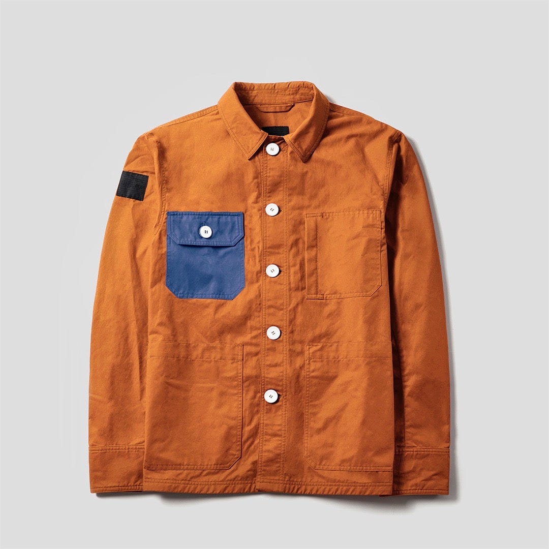 FRAHM Jacket Jacket S / Regular / Jaffa Orange with French Blue Pocket Original Lightweight Worker&#39;s Jacket