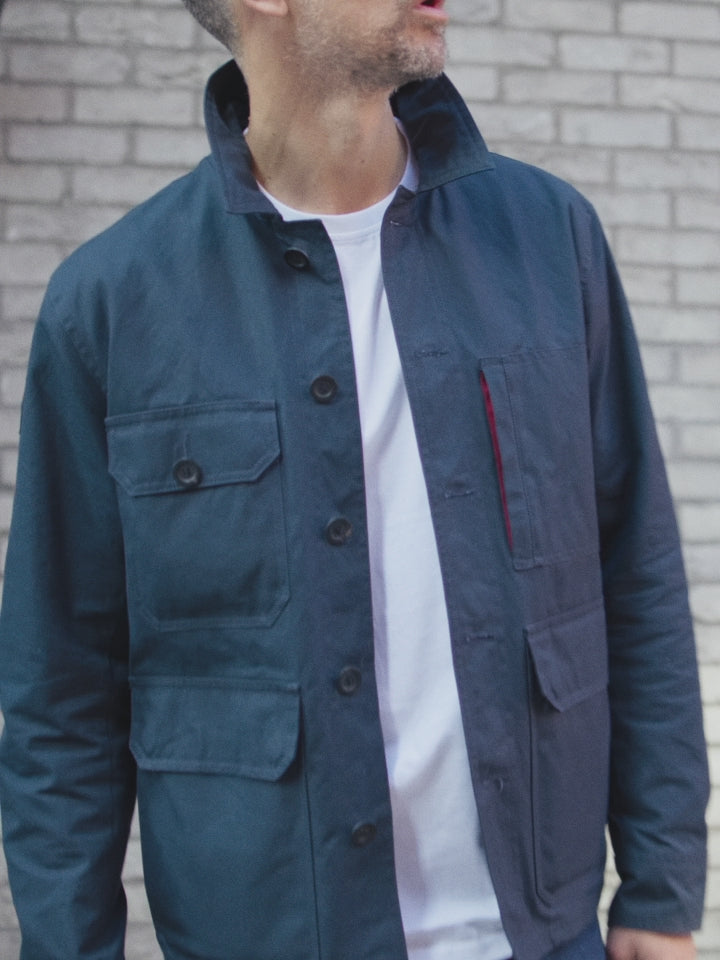 Waxed Woodland Workers Jacket 2026 Dark Navy – FRAHM Jacket