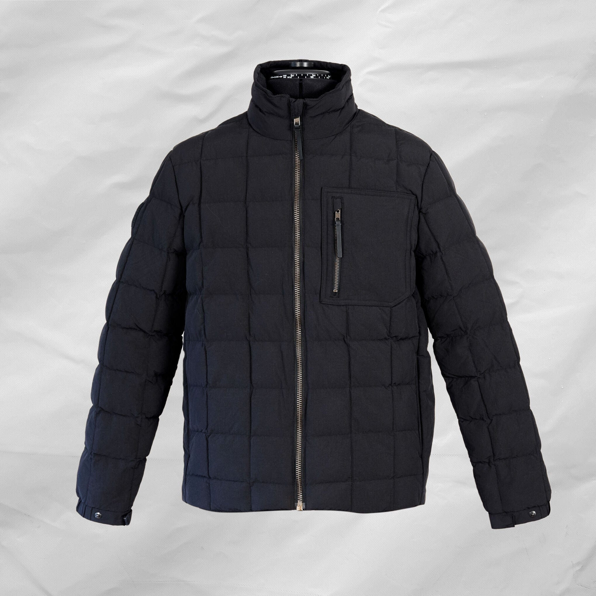 Black plastic clearance puffer jacket